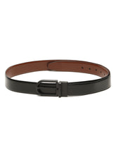 Load image into Gallery viewer, Teakwood Men's Premium Genuine Leather 2-in-1 Reversible Belt | Black &amp; Brown Crosshatch Textured Leather | Black Rectangular Pin Buckle | Adjustable 35 mm Dress Belt for Formal, Casual, Office &amp; Business Wear
