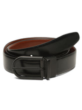 Load image into Gallery viewer, Teakwood Men's Premium Genuine Leather 2-in-1 Reversible Belt | Black &amp; Brown Crosshatch Textured Leather | Black Rectangular Pin Buckle | Adjustable 35 mm Dress Belt for Formal, Casual, Office &amp; Business Wear
