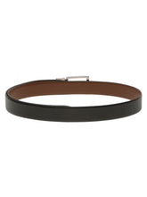 Load image into Gallery viewer, Teakwood Men's Premium Genuine Leather 2-in-1 Reversible Belt | Black &amp; Brown Crosshatch Textured Leather | Nickal Black Rectangular Pin Buckle | Adjustable 35 mm Dress Belt for Formal, Casual, Office &amp; Business Wear
