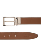 Load image into Gallery viewer, Teakwood Men's Premium Genuine Leather 2-in-1 Reversible Belt | Black &amp; Brown Crosshatch Textured Leather | Nickal Black Rectangular Pin Buckle | Adjustable 35 mm Dress Belt for Formal, Casual, Office &amp; Business Wear
