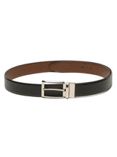Load image into Gallery viewer, Teakwood Men's Premium Genuine Leather 2-in-1 Reversible Belt | Black &amp; Brown Natural Grain Leather Finish / Silver  Classic Tapered Pin Buckle | Adjustable 35 mm Dress Belt for Formal, Casual, Office &amp; Business Wear
