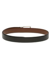 Load image into Gallery viewer, Teakwood Men's Premium Genuine Leather 2-in-1 Reversible Belt | Black &amp; Brown Natural Grain Leather Finish / Silver  Classic Tapered Pin Buckle | Adjustable 35 mm Dress Belt for Formal, Casual, Office &amp; Business Wear
