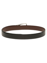 Load image into Gallery viewer, Teakwood Men's Premium Genuine Leather 2-in-1 Reversible Belt | Black &amp; Brown Natural Grain Leather Finish |Silver Vector Pin Buckle | Adjustable 35 mm Dress Belt for Formal, Casual, Office &amp; Business Wear
