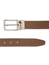 Load image into Gallery viewer, Teakwood Men's Premium Genuine Leather 2-in-1 Reversible Belt | Black &amp; Brown Crosshatch Textured Leather | Nickal Black Rectangular Pin Buckle | Adjustable 35 mm Dress Belt for Formal, Casual, Office &amp; Business Wear
