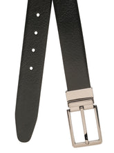 Load image into Gallery viewer, Teakwood Men's Premium Genuine Leather 2-in-1 Reversible Belt | Black &amp; Brown Pebble Grain Leather Finish | Nickel Black Refined Slim Frame Pin Buckle | Adjustable 35 mm Dress Belt for Formal, Casual, Office &amp; Business Wear
