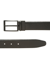 Load image into Gallery viewer, Teakwood Men's Premium Genuine Leather 2-in-1 Reversible Belt | Black &amp; Brown Natural Grain Leather Finish |Matte Black Classic Tapered Pin Buckle | Adjustable 35 mm Dress Belt for Formal, Casual, Office &amp; Business Wear
