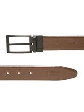 Load image into Gallery viewer, Teakwood Men's Premium Genuine Leather 2-in-1 Reversible Belt | Black &amp; Brown Natural Grain Leather Finish |Matte Black Classic Tapered Pin Buckle | Adjustable 35 mm Dress Belt for Formal, Casual, Office &amp; Business Wear
