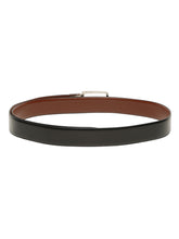 Load image into Gallery viewer, Teakwood Men's Premium Genuine Leather 2-in-1 Reversible Belt | Black &amp; Brown Fine Leather Finish | Silver Linear Edge Pin Buckle | Adjustable 35 mm Dress Belt for Formal, Casual, Office &amp; Business Wear
