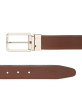 Load image into Gallery viewer, Teakwood Men's Premium Genuine Leather 2-in-1 Reversible Belt | Black &amp; Brown Natural Grain Leather Finish |Silver Slim Frame Pin Buckle | Adjustable 35 mm Dress Belt for Formal, Casual, Office &amp; Business Wear
