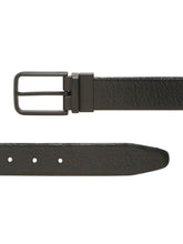 Load image into Gallery viewer, Teakwood Men's Premium Genuine Leather 2-in-1 Reversible Belt | Black &amp; Brown Pebble Grain Leather Finish | Matte Black Radius Pin Buckle | Adjustable 35 mm Dress Belt for Formal, Casual, Office &amp; Business Wear
