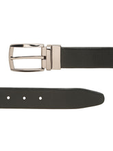 Load image into Gallery viewer, Teakwood Men's Premium Genuine Leather 2-in-1 Reversible Belt | Black &amp; Brown Crosshatch Textured Finish | Nickle Black Contour Pin Buckle | Adjustable 35 mm Dress Belt for Formal, Casual, Office &amp; Business Wear
