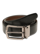 Load image into Gallery viewer, Teakwood Men's Premium Genuine Leather 2-in-1 Reversible Belt | Black &amp; Brown Natural Grain Leather Finish |Nickel Black Classic Tapered Pin Buckle | Adjustable 35 mm Dress Belt for Formal, Casual, Office &amp; Business Wear
