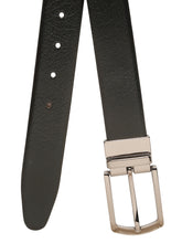 Load image into Gallery viewer, Teakwood Men's Premium Genuine Leather 2-in-1 Reversible Belt | Black &amp; Brown Natural Grain Leather Finish |Nickel Black Classic Tapered Pin Buckle | Adjustable 35 mm Dress Belt for Formal, Casual, Office &amp; Business Wear
