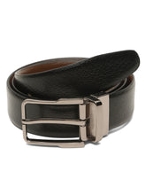 Load image into Gallery viewer, Teakwood Men's Premium Genuine Leather 2-in-1 Reversible Belt | Black &amp; Brown Natural Grain Leather Finish /Nickel black  Classic Angular Pin Buckle | Adjustable 35 mm Dress Belt for Formal, Casual, Office &amp; Business Wear
