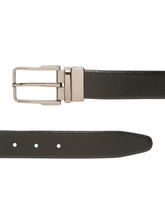 Load image into Gallery viewer, Teakwood Men's Premium Genuine Leather 2-in-1 Reversible Belt | Black &amp; Brown Natural Grain Leather Finish /Nickel black  Classic Angular Pin Buckle | Adjustable 35 mm Dress Belt for Formal, Casual, Office &amp; Business Wear
