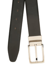 Load image into Gallery viewer, Teakwood Men's Premium Genuine Leather 2-in-1 Reversible Belt | Black &amp; Brown Natural Grain Leather Finish |Silver Linear Pin Buckle | Adjustable 35 mm Dress Belt for Formal, Casual, Office &amp; Business Wear
