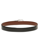 Load image into Gallery viewer, Teakwood Men's Premium Genuine Leather 2-in-1 Reversible Belt | Black &amp; Brown Natural Grain Leather Finish /Silver  Classic Angular Pin Buckle | Adjustable 35 mm Dress Belt for Formal, Casual, Office &amp; Business Wear
