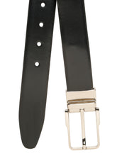 Load image into Gallery viewer, Teakwood Men's Premium Genuine Leather 2-in-1 Reversible Belt | Black &amp; Brown Natural Grain Leather Finish /Silver  Classic Angular Pin Buckle | Adjustable 35 mm Dress Belt for Formal, Casual, Office &amp; Business Wear
