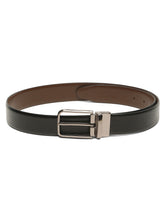 Load image into Gallery viewer, Teakwood Men's Premium Genuine Leather 2-in-1 Reversible Belt | Black &amp; Brown Pebble Grain Leather Finish | Nickel Black Radius Pin Buckle | Adjustable 35 mm Dress Belt for Formal, Casual, Office &amp; Business Wear
