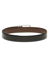Load image into Gallery viewer, Teakwood Men's Premium Genuine Leather 2-in-1 Reversible Belt | Black &amp; Brown Pebble Grain Leather Finish | Nickel Black Linear Pin Buckle | Adjustable 35 mm Dress Belt for Formal, Casual, Office &amp; Business Wear
