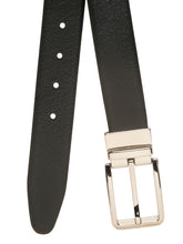 Load image into Gallery viewer, Teakwood Men's Premium Genuine Leather 2-in-1 Reversible Belt | Black &amp; Brown Natural Grain Leather Finish |Silver  Classic Tapered Pin Buckle | Adjustable 35 mm Dress Belt for Formal, Casual, Office &amp; Business Wear
