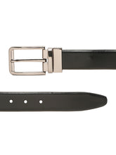 Load image into Gallery viewer, Teakwood Men's Premium Genuine Leather 2-in-1 Reversible Belt | Black &amp; Brown Natural Grain Leather Finish | Nickel Black Classic Edge Pin Buckle | Adjustable 35 mm Dress Belt for Formal, Casual, Office &amp; Business Wear
