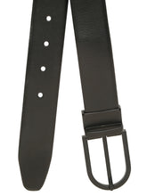 Load image into Gallery viewer, Teakwood Men's Premium Genuine Leather 2-in-1 Reversible Belt | Black &amp; Brown Crosshatch Textured Leather | Matte Black Rectangular Pin Buckle | Adjustable 35 mm Dress Belt for Formal, Casual, Office &amp; Business Wear

