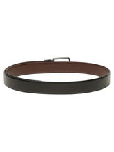 Load image into Gallery viewer, Teakwood Men's Premium Genuine Leather 2-in-1 Reversible Belt | Black &amp; Brown Natural Grain Leather Finish |Matte Black Radius Pin Buckle | Adjustable 35 mm Dress Belt for Formal, Casual, Office &amp; Business Wear
