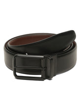 Load image into Gallery viewer, Teakwood Men's Premium Genuine Leather 2-in-1 Reversible Belt | Black &amp; Brown Natural Grain Leather Finish |Matte Black Radius Pin Buckle | Adjustable 35 mm Dress Belt for Formal, Casual, Office &amp; Business Wear
