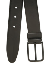 Load image into Gallery viewer, Teakwood Men's Premium Genuine Leather 2-in-1 Reversible Belt | Black &amp; Brown Natural Grain Leather Finish |Matte Black Radius Pin Buckle | Adjustable 35 mm Dress Belt for Formal, Casual, Office &amp; Business Wear
