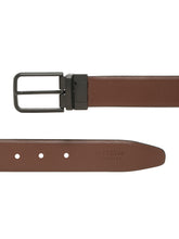 Load image into Gallery viewer, Teakwood Men's Premium Genuine Leather 2-in-1 Reversible Belt | Black &amp; Brown Natural Grain Leather Finish |Matte Black Radius Pin Buckle | Adjustable 35 mm Dress Belt for Formal, Casual, Office &amp; Business Wear
