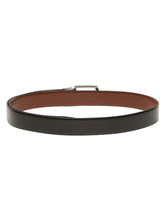 Load image into Gallery viewer, Teakwood Men's Premium Genuine Leather 2-in-1 Reversible Belt | Black &amp; Brown Natural Grain Leather Finish |Nickel Black Classic Tapered Pin Buckle | Adjustable 35 mm Dress Belt for Formal, Casual, Office &amp; Business Wear
