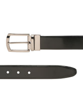 Load image into Gallery viewer, Teakwood Men's Premium Genuine Leather 2-in-1 Reversible Belt | Black &amp; Brown Natural Grain Leather Finish |Nickel Black Classic Tapered Pin Buckle | Adjustable 35 mm Dress Belt for Formal, Casual, Office &amp; Business Wear
