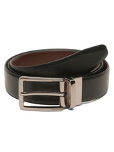 Load image into Gallery viewer, Teakwood Men's Premium Genuine Leather 2-in-1 Reversible Belt | Black &amp; Brown Dual-Sided Natural Grain Leather | Nickel  Black Rectangular Buckle | 35 mm Adjustable Belt for Formal, Casual &amp; Office Wear
