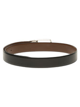 Load image into Gallery viewer, Teakwood Men's Premium Genuine Leather 2-in-1 Reversible Belt | Black &amp; Brown Pebble Grain Leather Finish | Silver Radius Pin Buckle | Adjustable 35 mm Dress Belt for Formal, Casual, Office &amp; Business Wear
