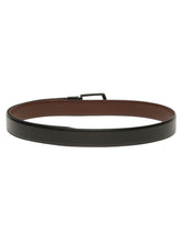 Load image into Gallery viewer, Teakwood Men's Premium Genuine Leather 2-in-1 Reversible Belt | Black &amp; Brown Natural Grain Leather Finish |Matte Black Classic Curved Pin Buckle | Adjustable 35 mm Dress Belt for Formal, Casual, Office &amp; Business Wear
