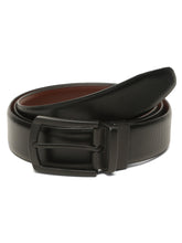 Load image into Gallery viewer, Teakwood Men's Premium Genuine Leather 2-in-1 Reversible Belt | Black &amp; Brown Natural Grain Leather Finish |Matte Black Classic Curved Pin Buckle | Adjustable 35 mm Dress Belt for Formal, Casual, Office &amp; Business Wear

