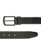 Load image into Gallery viewer, Teakwood Men's Premium Genuine Leather 2-in-1 Reversible Belt | Black &amp; Brown Natural Grain Leather Finish |Matte Black Classic Curved Pin Buckle | Adjustable 35 mm Dress Belt for Formal, Casual, Office &amp; Business Wear
