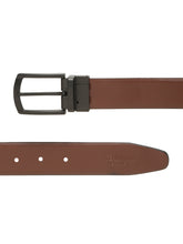 Load image into Gallery viewer, Teakwood Men's Premium Genuine Leather 2-in-1 Reversible Belt | Black &amp; Brown Natural Grain Leather Finish |Matte Black Classic Curved Pin Buckle | Adjustable 35 mm Dress Belt for Formal, Casual, Office &amp; Business Wear
