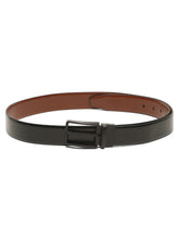 Load image into Gallery viewer, Teakwood Men's Premium Genuine Leather 2-in-1 Reversible Belt | Black &amp; Brown Fine Leather Finish | Matte Black Linear Edge Pin Buckle | Adjustable 35 mm Dress Belt for Formal, Casual, Office &amp; Business Wear
