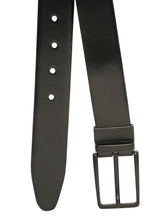 Load image into Gallery viewer, Teakwood Men's Premium Genuine Leather 2-in-1 Reversible Belt | Black &amp; Brown Fine Leather Finish | Matte Black Linear Edge Pin Buckle | Adjustable 35 mm Dress Belt for Formal, Casual, Office &amp; Business Wear
