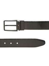 Load image into Gallery viewer, Teakwood Men's Premium Genuine Leather 2-in-1 Reversible Belt | Black &amp; Brown Fine Leather Finish | Matte Black Linear Edge Pin Buckle | Adjustable 35 mm Dress Belt for Formal, Casual, Office &amp; Business Wear
