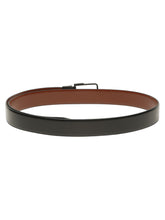 Load image into Gallery viewer, Teakwood Men's Premium Genuine Leather 2-in-1 Reversible Belt | Black &amp; Brown Natural Grain Leather Finish |Matte  black   Classic Angular Pin Buckle | Adjustable 35 mm Dress Belt for Formal, Casual, Office &amp; Business Wear
