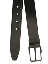 Load image into Gallery viewer, Teakwood Men's Premium Genuine Leather 2-in-1 Reversible Belt | Black &amp; Brown Natural Grain Leather Finish |Matte  black   Classic Angular Pin Buckle | Adjustable 35 mm Dress Belt for Formal, Casual, Office &amp; Business Wear
