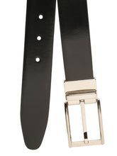 Load image into Gallery viewer, Teakwood Men's Premium Genuine Leather 2-in-1 Reversible Belt |  Black &amp; Brown Fine Leather Finish |  Silver   Rounded Rectangular Pin Buckle | Adjustable 35 mm Dress Belt for Formal, Casual, Office &amp; Business Wear
