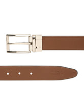 Load image into Gallery viewer, Teakwood Men's Premium Genuine Leather 2-in-1 Reversible Belt | Black &amp; Brown Crosshatch Textured Leather | Silver Rectangular Pin Buckle | Adjustable 35 mm Dress Belt for Formal, Casual, Office &amp; Business Wear
