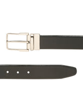 Load image into Gallery viewer, Teakwood Men's Premium Genuine Leather 2-in-1 Reversible Belt | Black &amp; Brown Natural Grain Leather Finish |Silver  Classic Angular Pin Buckle | Adjustable 35 mm Dress Belt for Formal, Casual, Office &amp; Business Wear
