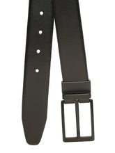 Load image into Gallery viewer, Teakwood Men's Premium Genuine Leather 2-in-1 Reversible Belt | Black &amp; Brown Natural Grain Leather Finish |Matte Black Classic Tapered Pin Buckle | Adjustable 35 mm Dress Belt for Formal, Casual, Office &amp; Business Wear
