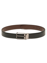 Load image into Gallery viewer, Teakwood Men's Premium Genuine Leather 2-in-1 Reversible Belt | Black &amp; Brown Natural Grain Leather Finish |Nickle Black Radius Pin Buckle | Adjustable 35 mm Dress Belt for Formal, Casual, Office &amp; Business Wear

