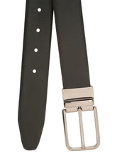 Load image into Gallery viewer, Teakwood Men's Premium Genuine Leather 2-in-1 Reversible Belt | Black &amp; Brown Natural Grain Leather Finish |Nickle Black Radius Pin Buckle | Adjustable 35 mm Dress Belt for Formal, Casual, Office &amp; Business Wear
